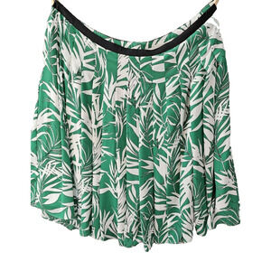 NEW Talbots Pleated Midi Skirt TROPICAL green FULL Flare Lined Grosgrain‎ 16 Pet